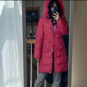 Long pink parka